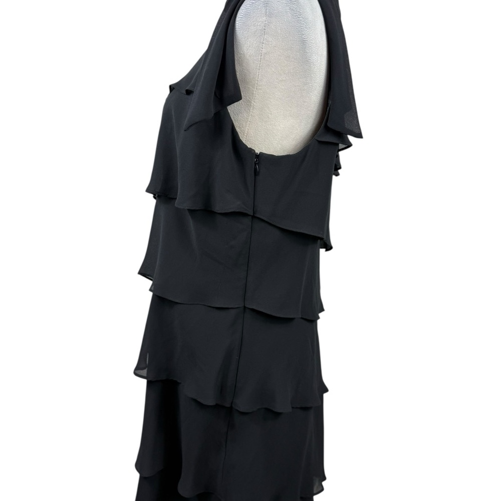White House Black Market black asymmetrical tiered cocktail Dress size 10 - Picture 6 of 11